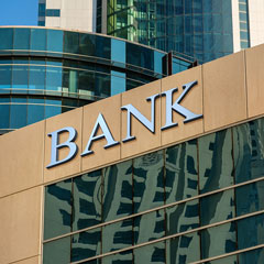 bank sign on a modern building