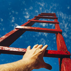 climbing a career ladder to the sky