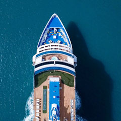 cruise ship on the Mediterranean Sea