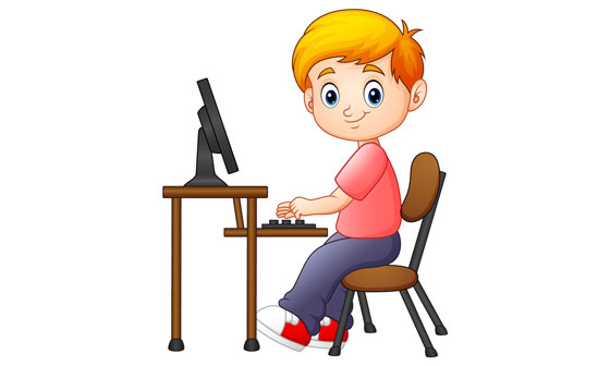 boy using a computer to access the Internet